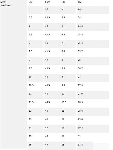 Size Chart