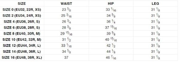 Size Chart